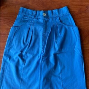Blue High-Waisted Trouser Pants